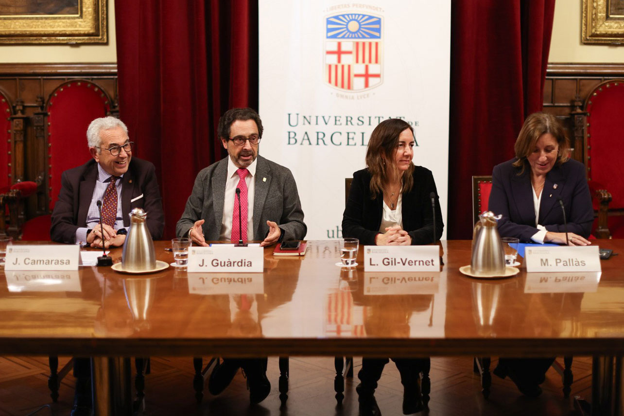 Jordi Camarasa, Joan Guàrdia, Laura Gil-Vernet i Mercè Pallàs | Fotografia: Xènia Fuentes (UB)